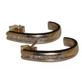 14kt Gold Channel Set Diamond Earrings