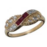 14kt Gold Natural Ruby & Diamond Ring