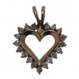 10kt Gold 1/4 ct Diamond Heart Pendant