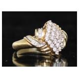 10kt Gold Marquise Cut Diamond Ring
