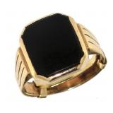10kt Gold Antique Onyx Signet Ring