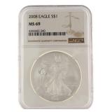 2008 MS69 American Eagle Silver Dollar