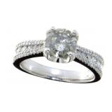 14kt White Gold 1.76 ct Round Diamond Ring