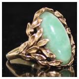 10kt Gold Antique Jade Estate Ring