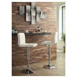 Ashley D120-230 White Adj Height Bar Stool