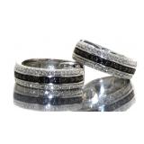Chanel Set Black & White Diamond Hoop Earrings