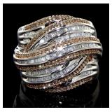 Large Two Tone 1.00 ct Diamond Cocktail Ring