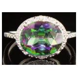 Oval 3.50 ct Mystic Topaz & Diamond Ring