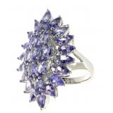 Genuine 5.08 ct Tanzanite & Diamond Dinner Ring
