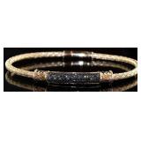 Rose Silver 1/2 ct Black Diamond Cuff Bracelet