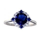 Cushion Cut 2.88 ct Sapphire Designer Ring