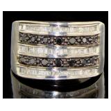 Quality 2.00 ct Black-White Baguette Diamond Ring