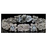Natural 7.50 ct Aquamarine & Diamond Bracelet