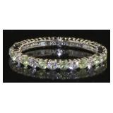 Peridot & White Topaz 2.00 ct Eternity Band