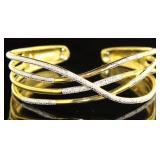 Elegant Diamond Accent Cuff Bracelet