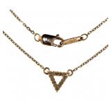 10kt Rose Gold Triangle Diamond Necklace