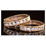 10kt Rose Gold Channel Set White Topaz Earrings