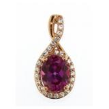 10kt Rose Gold Oval Amethyst Pendant