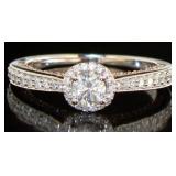 14kt Rose & White Gold .80 ct Diamond Ring
