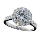 14K White Gold 2.39 ct Round Diamond Ring