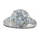 14K White Gold 2.80 ct Round Diamond Ring