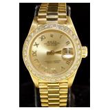 18k Gold Rolex Oyster Datejust Lady President
