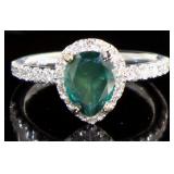 14kt Gold 2.18 ct Fancy Green Diamond Ring