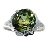 14kt Gold 5.43 ct Oval Tourmaline & Diamond Ring
