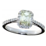 14kt White Gold 1.54 ct Em. Cut Diamond Ring