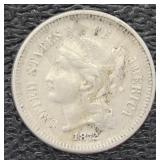 1872 Three Cent Nickel *Key Date