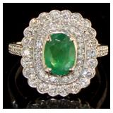 14kt gold 2.31 ct Emerald & Diamond Ring