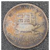 1837 Fiscal Agent Copper Hard Times Token