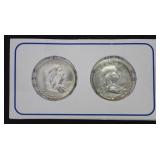 1962 & 1963 Proof Franklin Silver Half Dollar