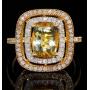 Genuine 2.70 ct Yellow Beryl & Diamond Ring