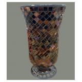 Beautiful Stained/Mirror  Glass Vase