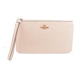 Coach Crossgrain Leather Gold/Chalk Wristlet