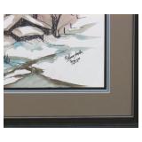 Winter Scene Orig Watercolor By Anna Sandhu Ray