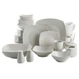 45 Pc White Square Dish Set