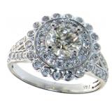 14kt Gold Round Brilliant 1.57 ct Diamond Ring