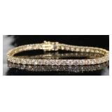 14k Gold Brilliant 8.64 ct Diamond Tennis Bracelet