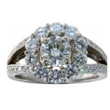 14kt Gold Round Brilliant 1.93 ct Diamond Ring