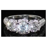 10kt Gold 2.00 ct Past Present Future Diamond Ring