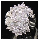10kt Gold Brilliant 2.00 ct Diamond Waterfall Ring