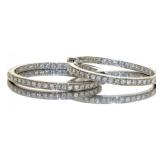 14kt Gold 1.00 ct Inside Out Diamond Hoop Earrings