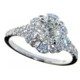 14k White Gold 1.41 ct Round Cut Diamond Ring