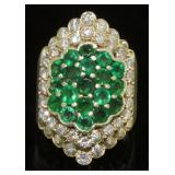 14kt Gold Natural 5.44 ct Emerald & Diamond Ring