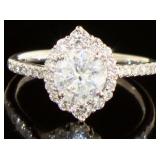 14kt White Gold 1.42 ct Round Cut Diamond Ring