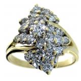 14kt Gold Brilliant 1.80 ct Diamond Waterfall Ring
