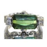 18kt Gold Antique 8.50 ct Tourmaline/Diamond Ring