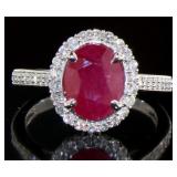 14kt White Gold 2.38 ct Ruby & Diamond Ring